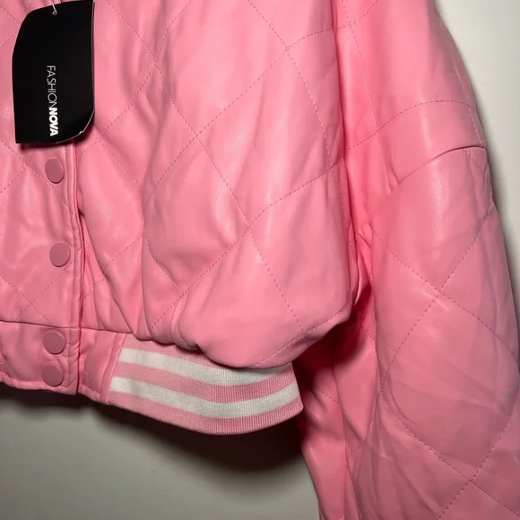 Pink cropped bomber jacket - Picture 5 of 7